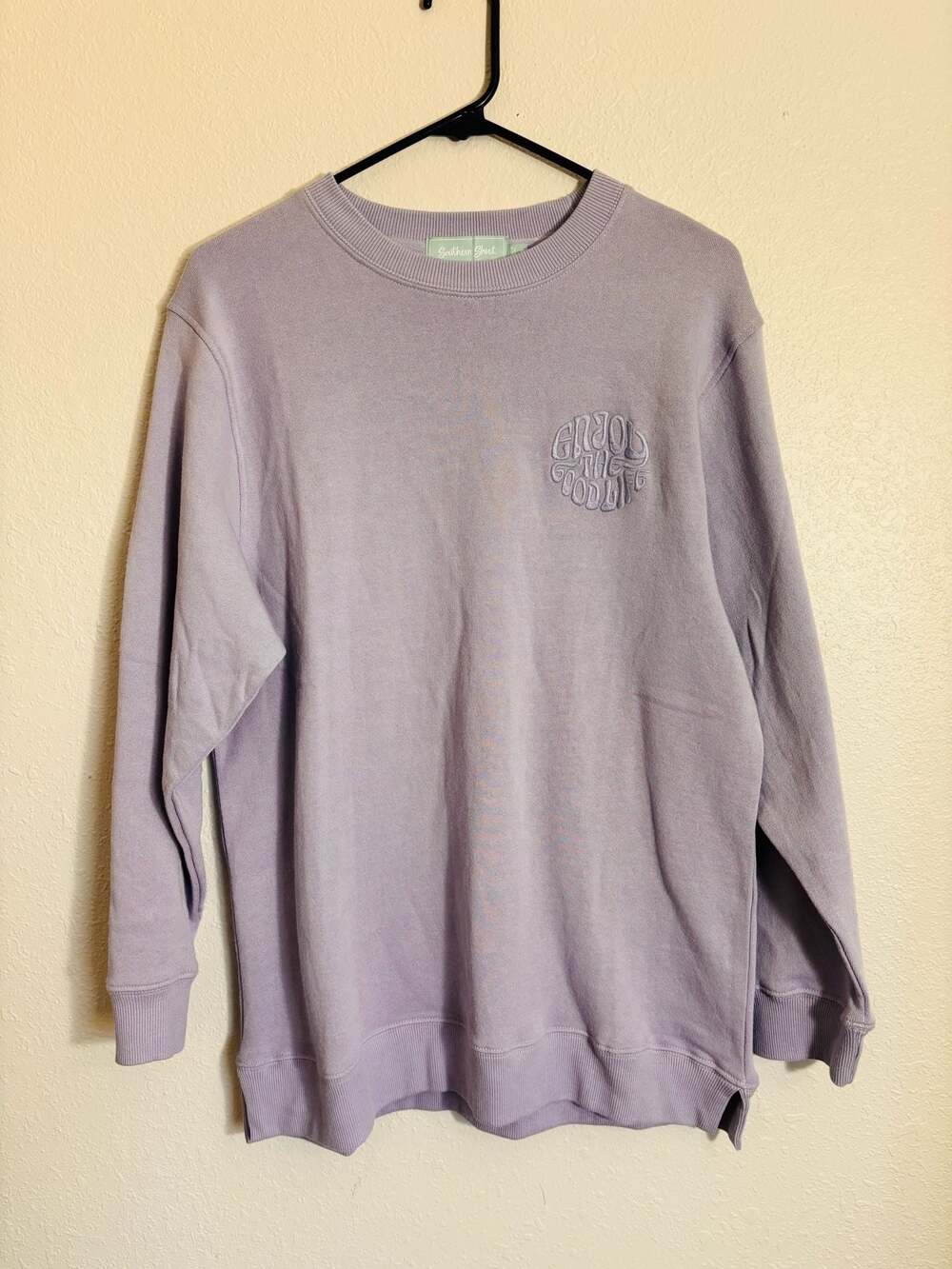 Southern Shirt Women's Lavender Enjoy the Good Life Oversized Crewneck Sweatshir